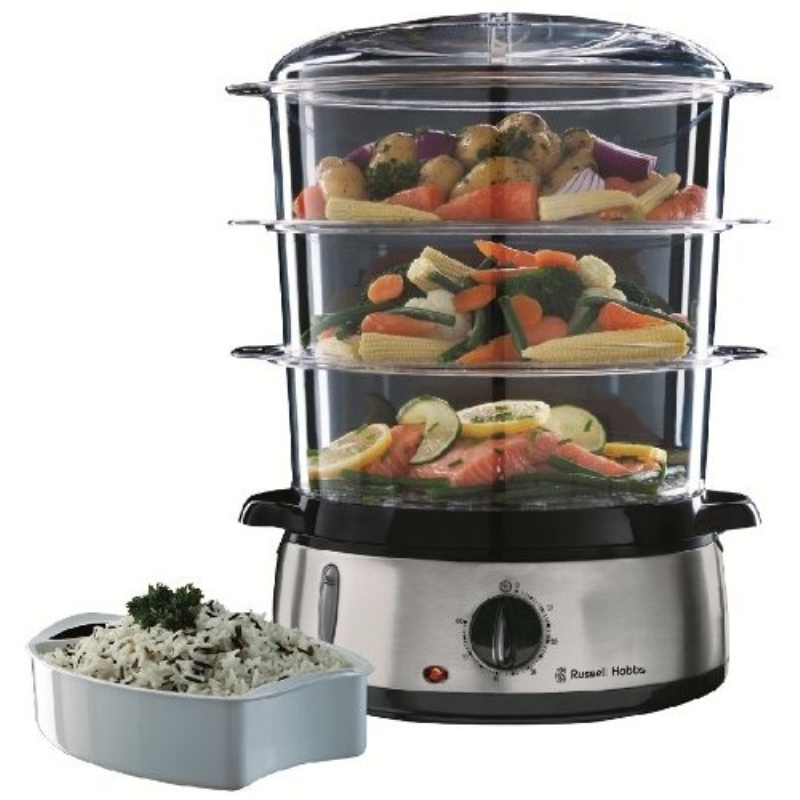 TECNOSHOP Vaporiera 3 cestelli Russell Hobbs con timer